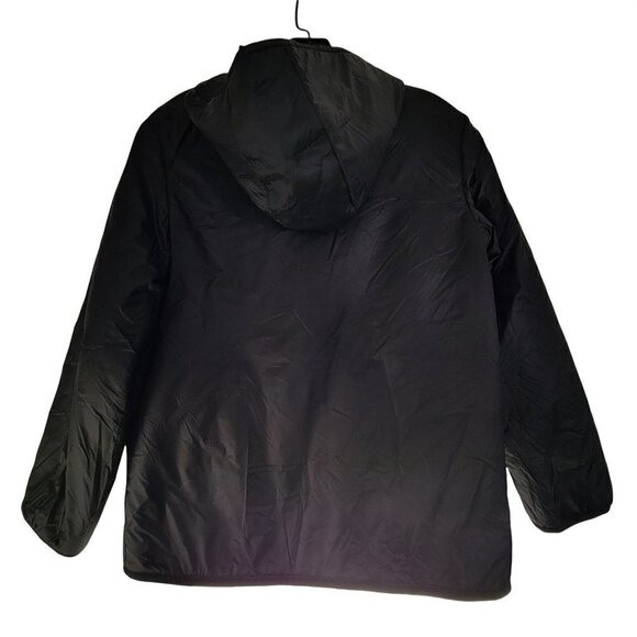 Old Navy Kids Black Reversible Windbreaker Waterpoof Sherpa Zip Up Hooded Jacket - Picture 4 of 12